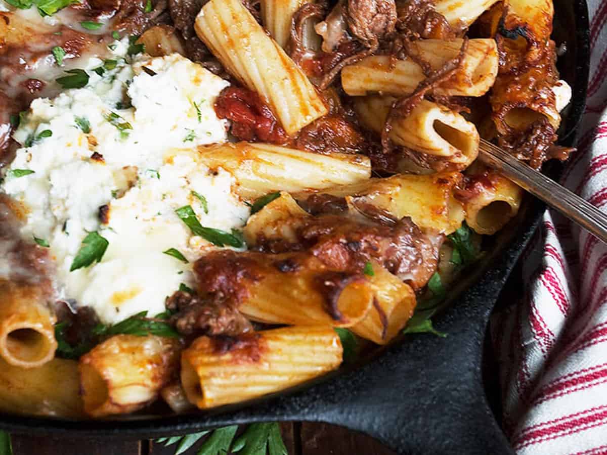 Baked Rigatoni with SlowCooked Brisket Ragu and Ricotta