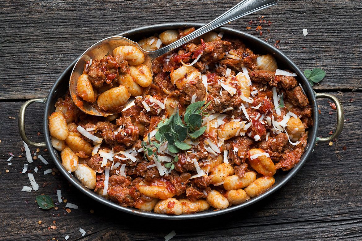 Gnocchi with Chorizo Sauce - Seasons and Suppers