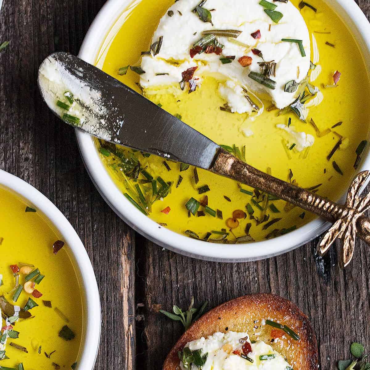 Easy Marinated Goat Cheese