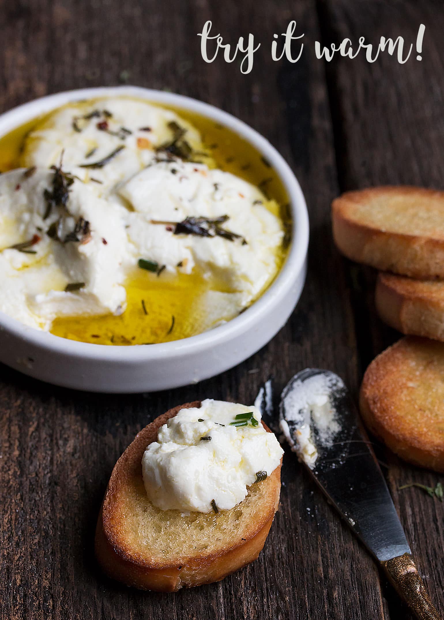 Easy Marinated Goat Cheese with Crostini Seasons and Suppers
