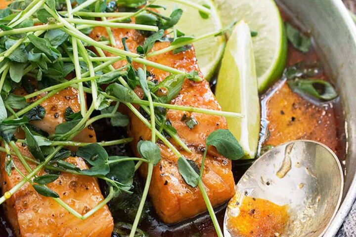 Vietnamese Caramel Salmon With Steamed Ginger Rice, Recipe