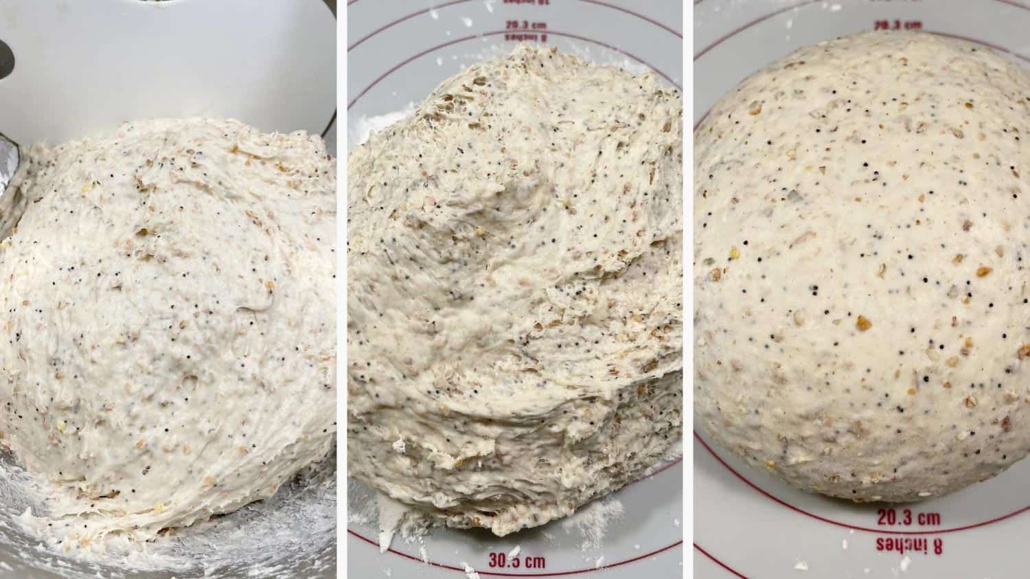 photo collage of steps to make multigrain bread 4