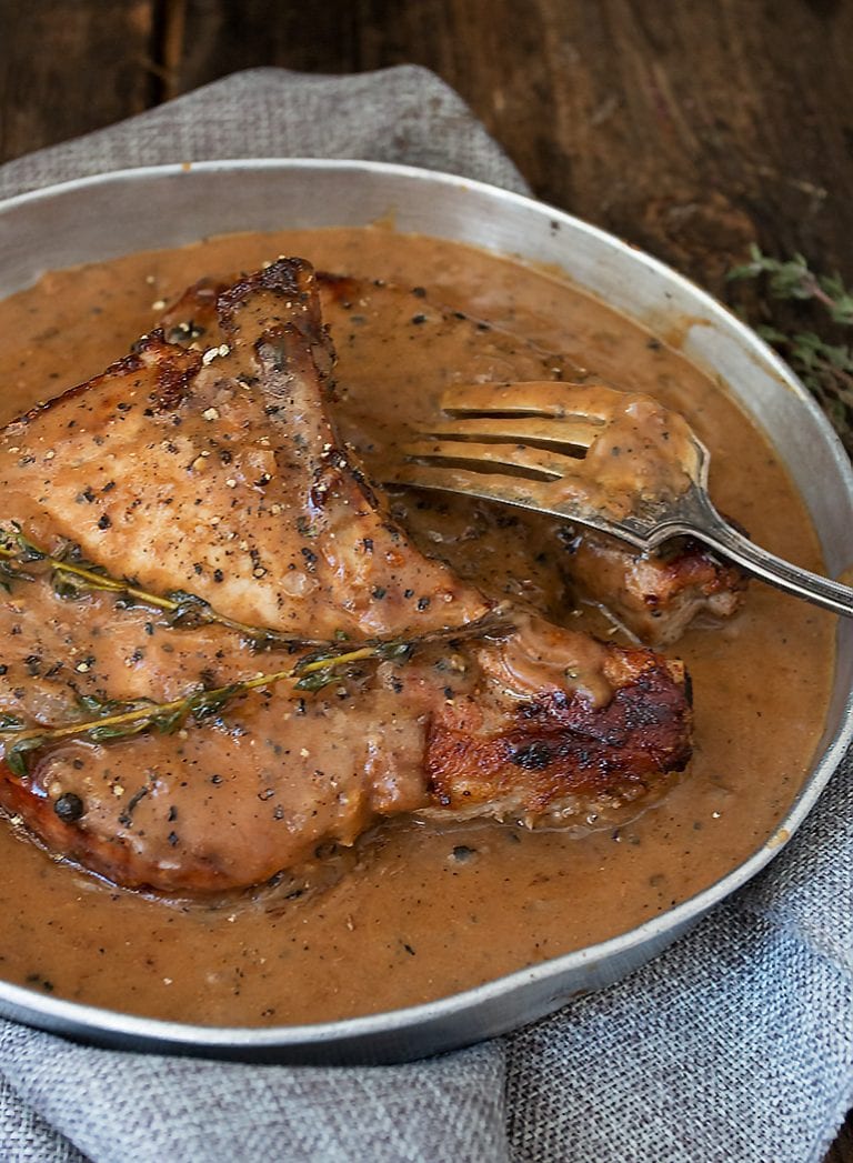 Pork Chops with Peppercorn Sauce Seasons and Suppers