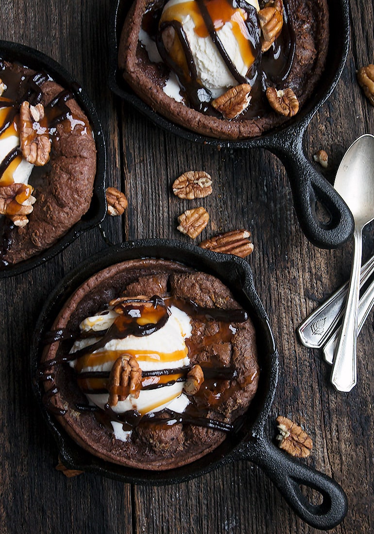 Chocolate Dutch Baby Sundaes - Seasons and Suppers