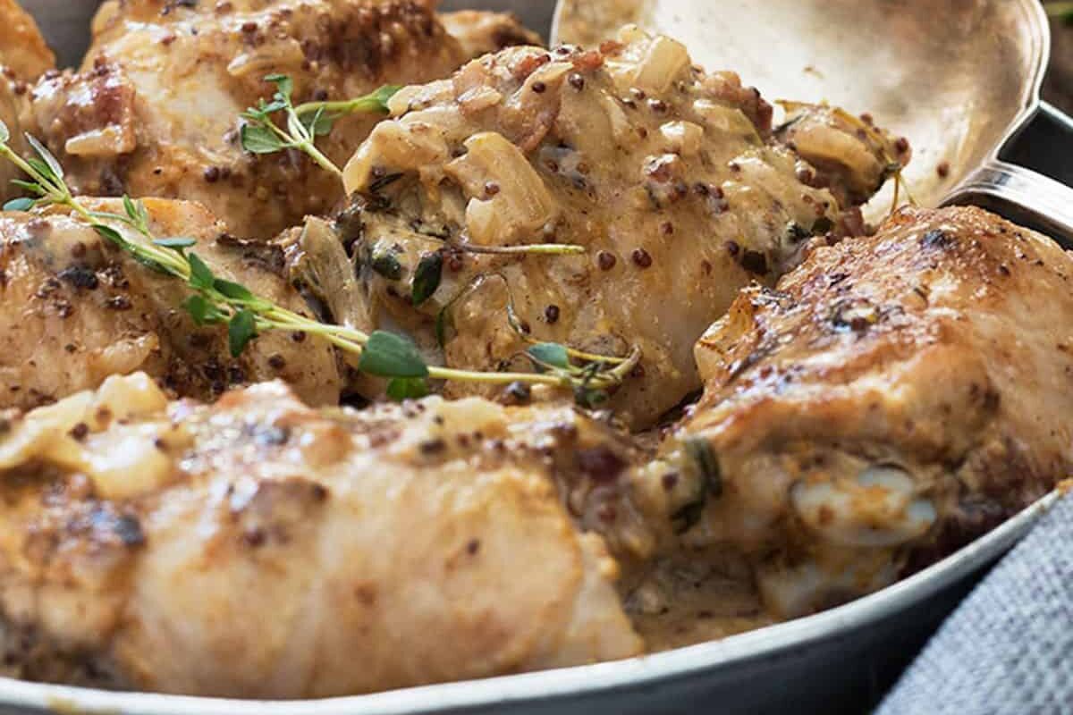 Chicken with Dijon Mustard Sauce - Seasons and Suppers