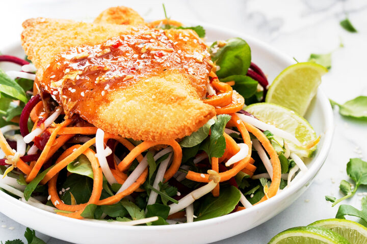 Thai Inspired Panko Sole and Salad