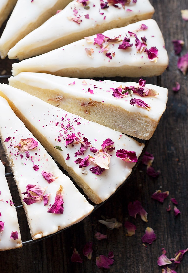 Vanilla Rose Shortbread Cookies