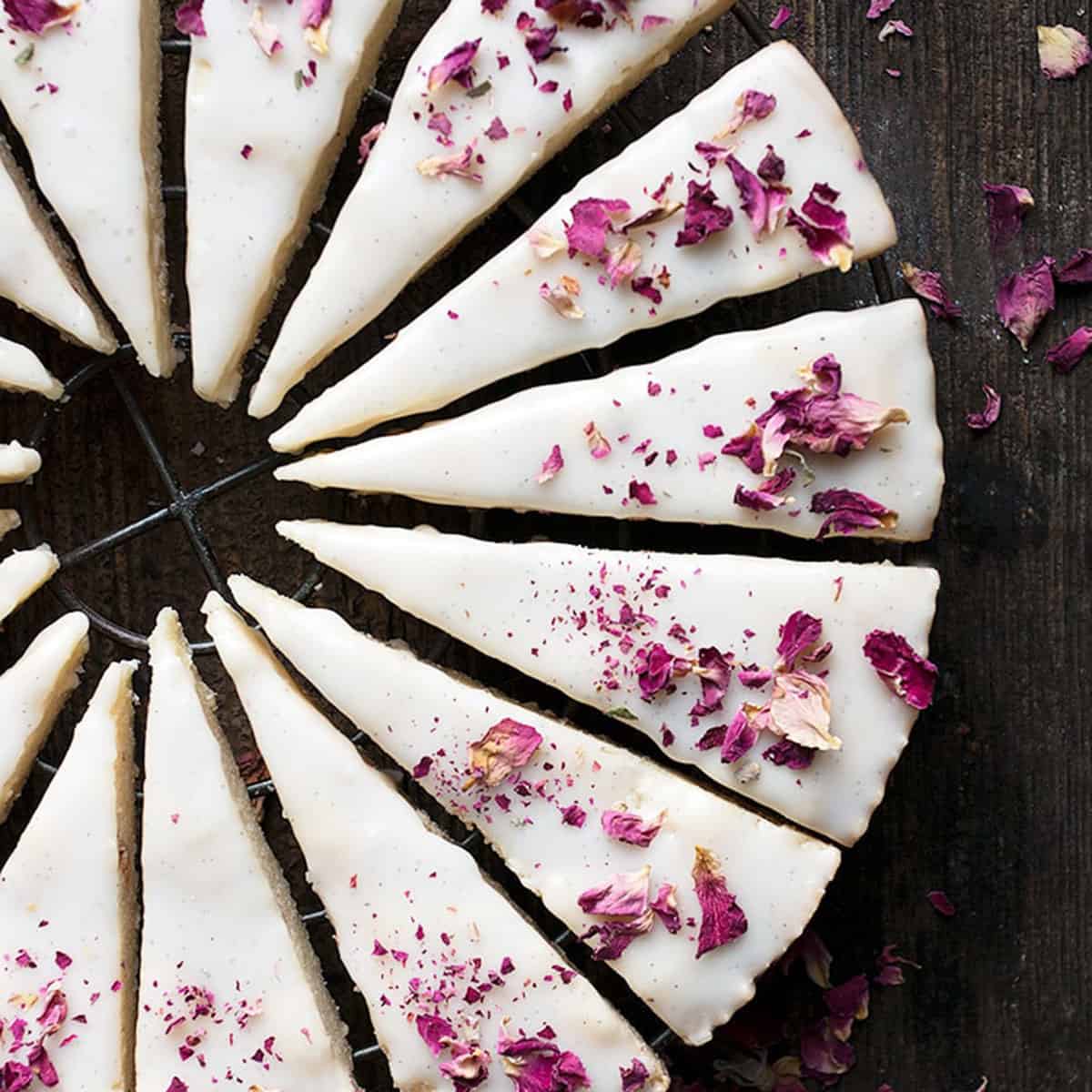 Vanilla Rose Shortbread Cookies