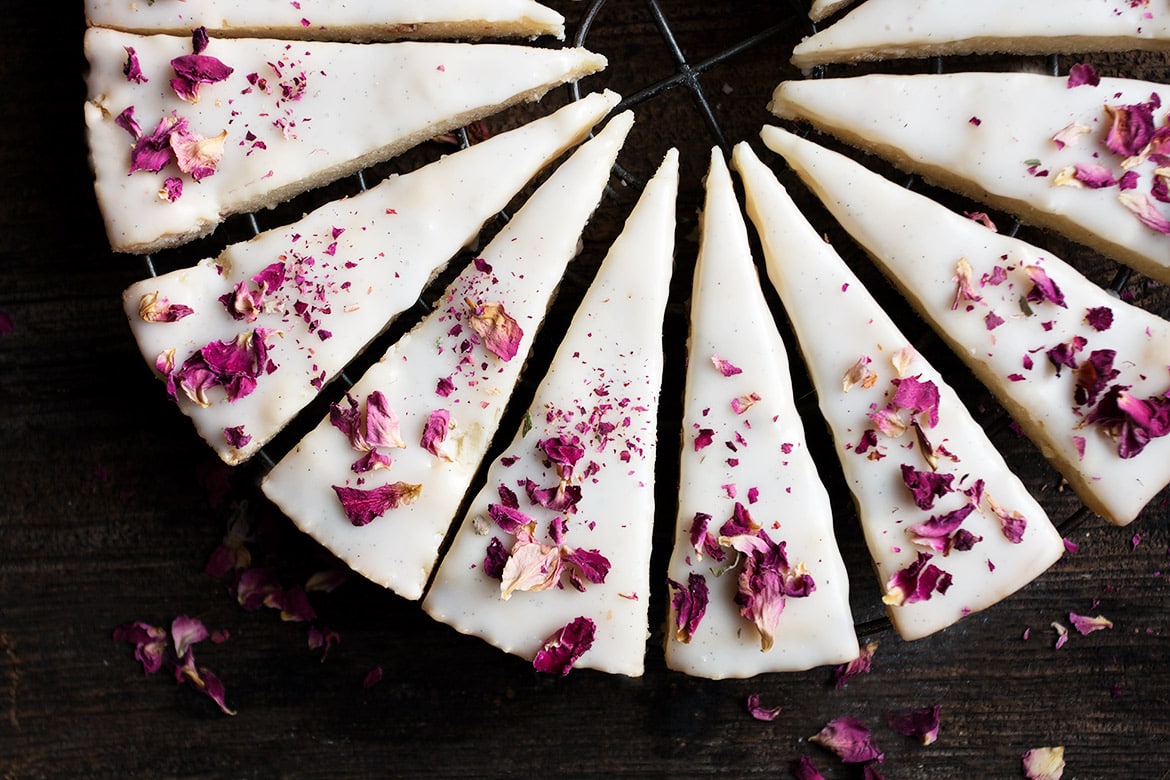 Vanilla Rose Shortbread Cookies