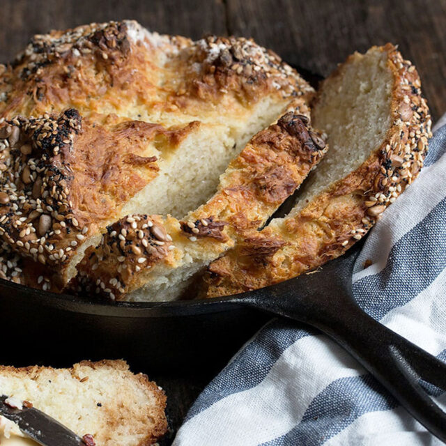 Seeded Asiago Rosemary Soda Bread with Chili Butter - Seasons and Suppers