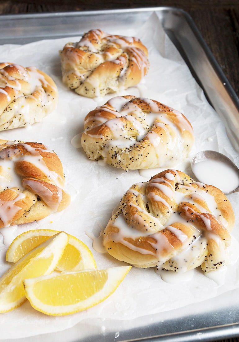 Glazed Lemon Poppy Seed Knots