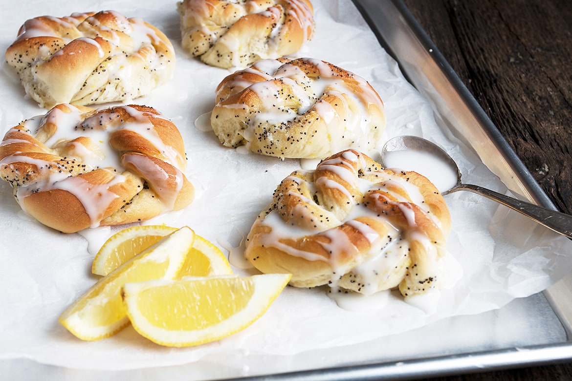 Glazed Lemon Poppy Seed Knots