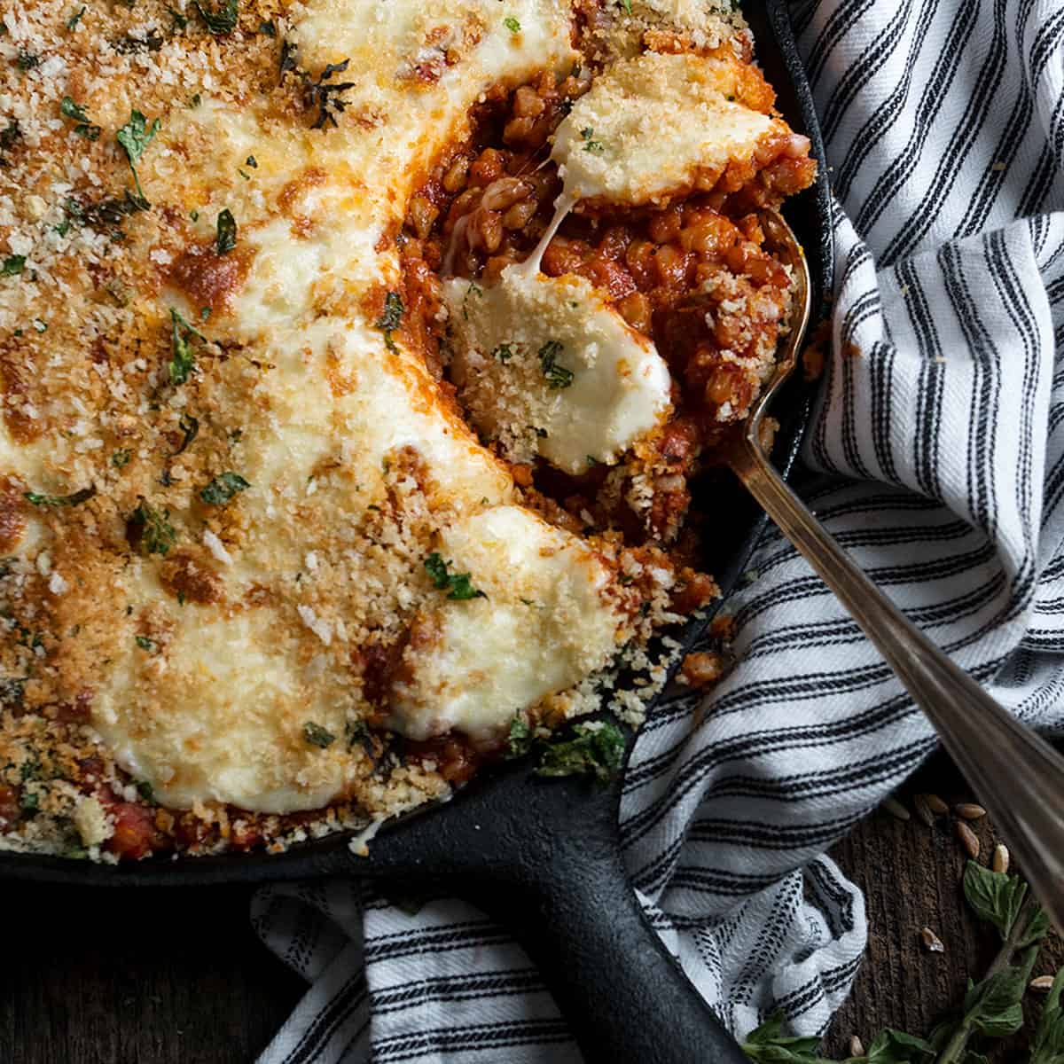 Sausage and Farro Parmesan