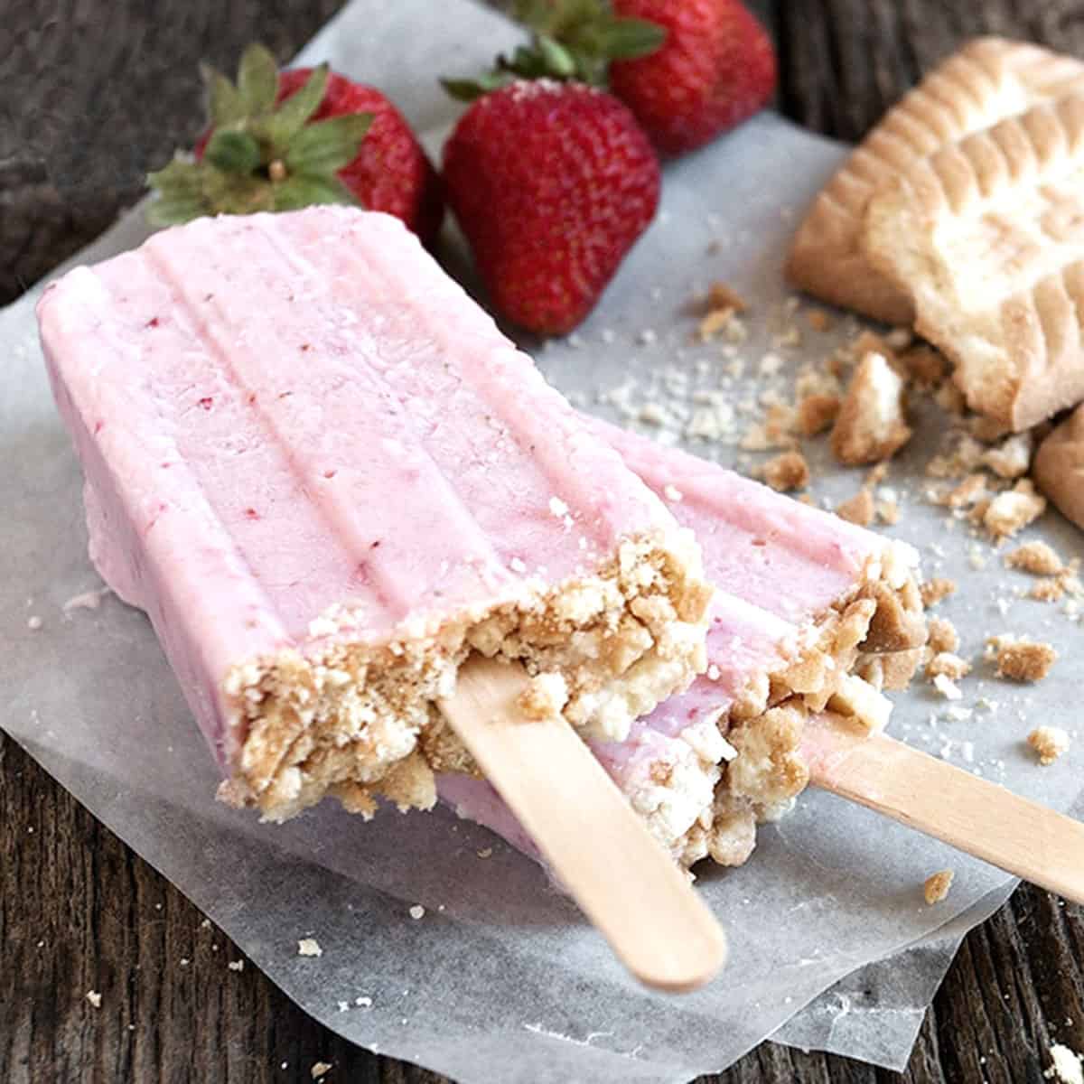 Strawberry Shortcake Yogurt Popsicles Seasons and Suppers