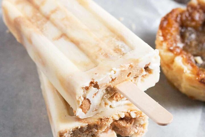 butter tart popsicles on parchment