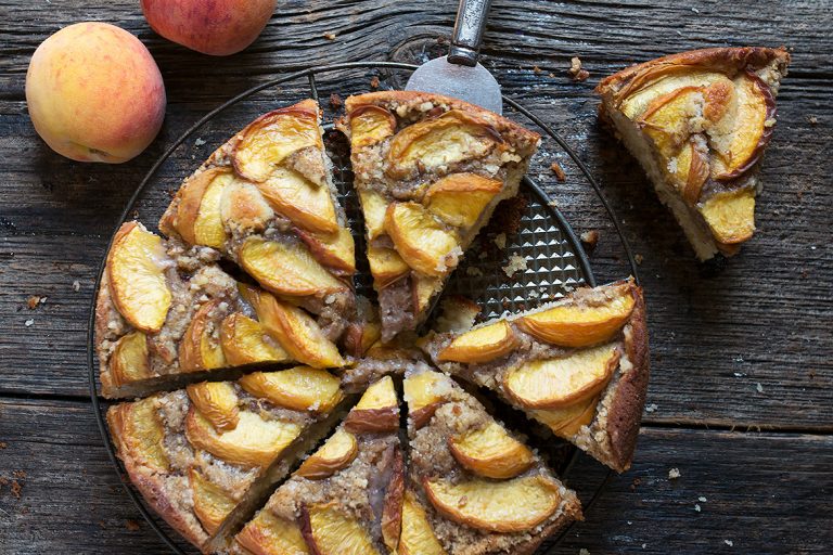 Peach Crisp Buttermilk Cake