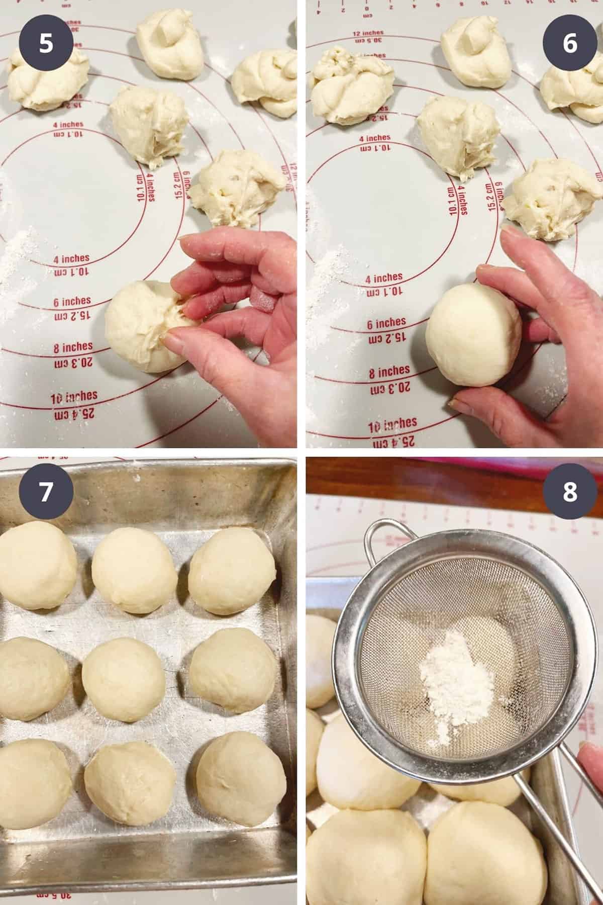 photo collage of steps to make potato dinner rolls 2
