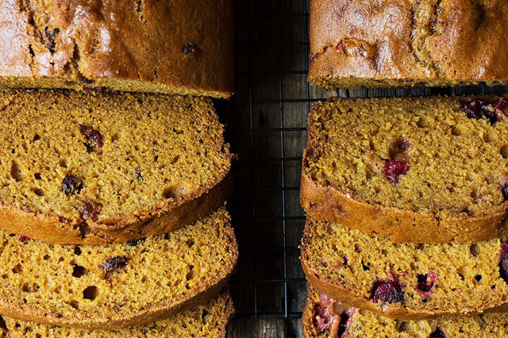 pumpkin bread sliced