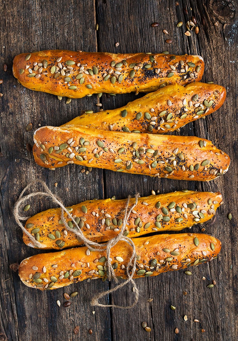 Seeded Pumpkin Bread Sticks