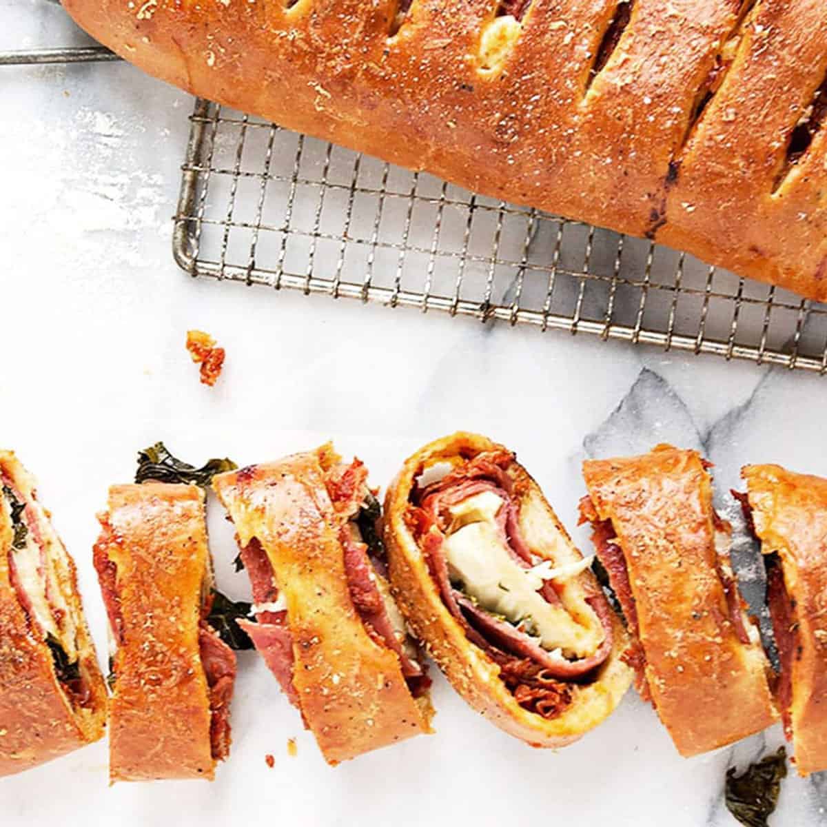 Stromboli with Basil and Sun-Dried Tomato Paste