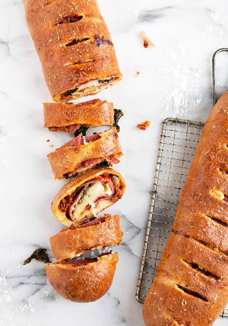 Classic stromboli slices.