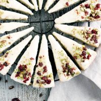 Cranberry Pistachio Shortbread with White Chocolate Glaze