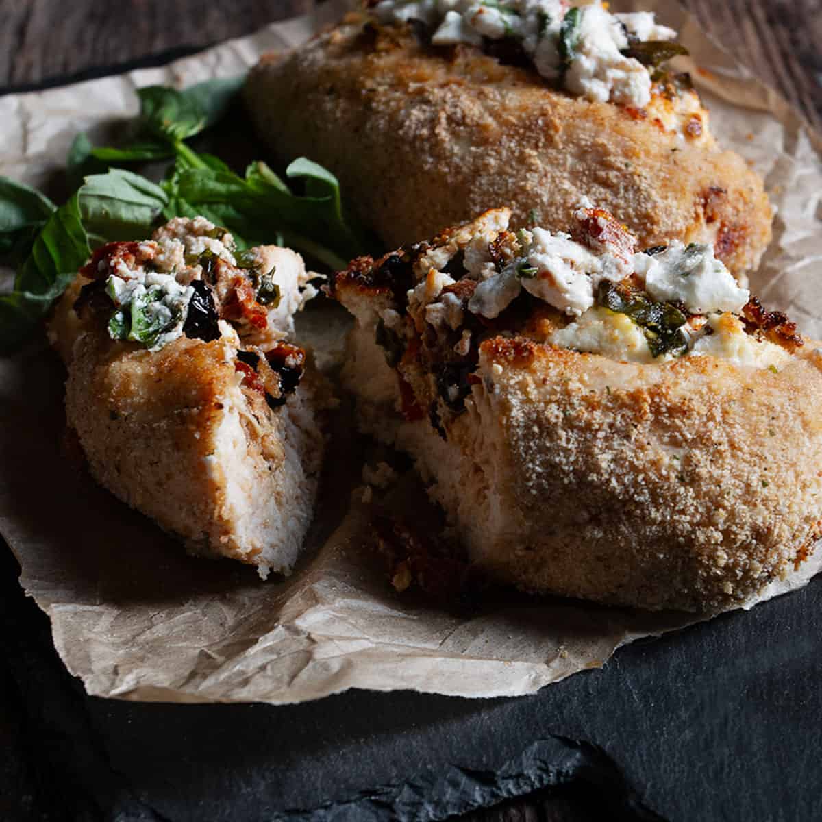 Goat Cheese Stuffed Chicken Breasts - Seasons and Suppers