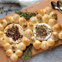 Baked Brie and Camembert with Warm Bread Bites