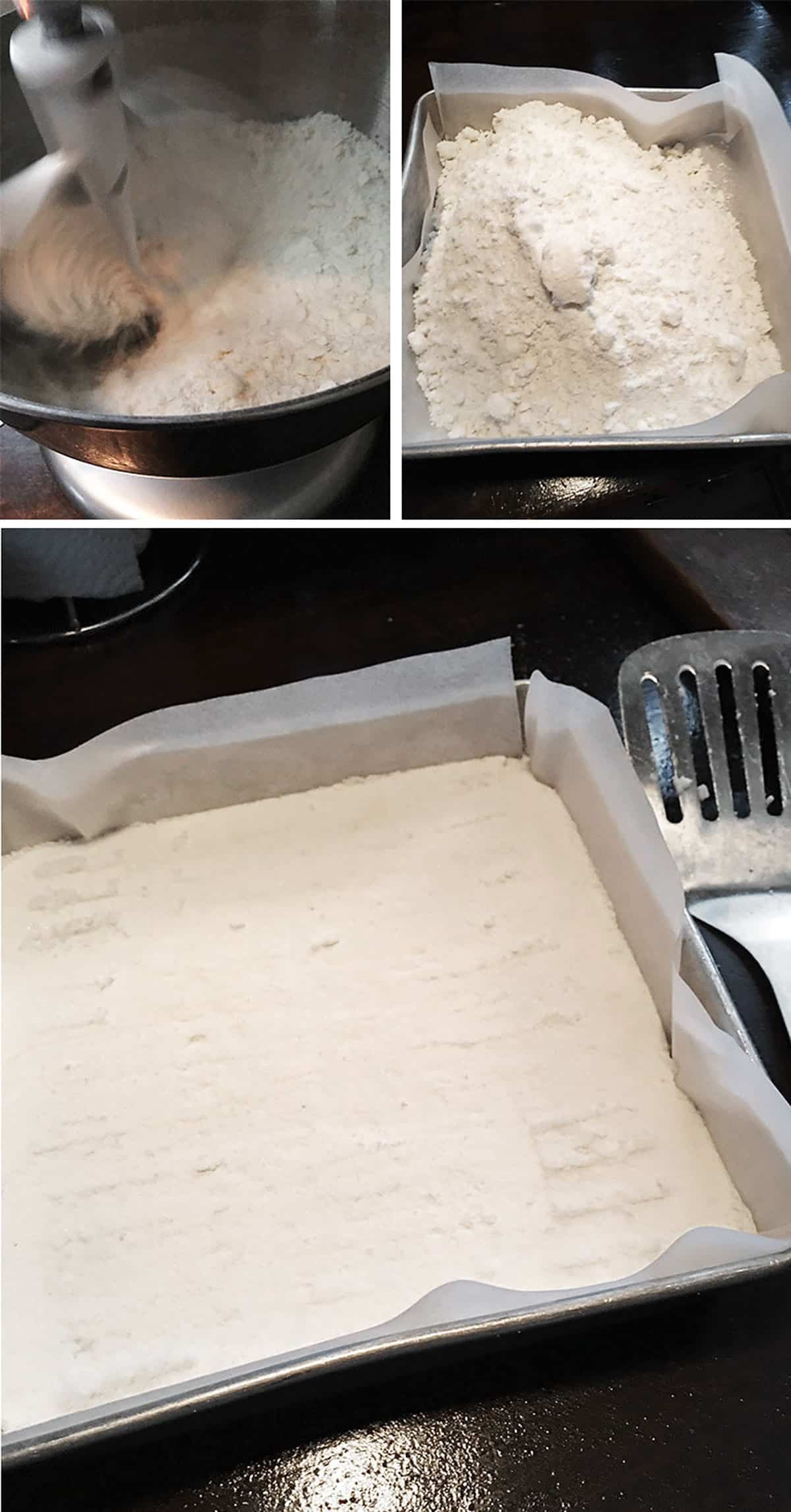 photo collage of steps to make Scottish shortbread