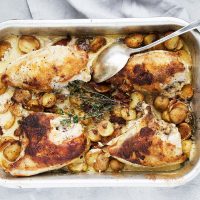Honey Mustard Chicken with Potatoes and Bacon