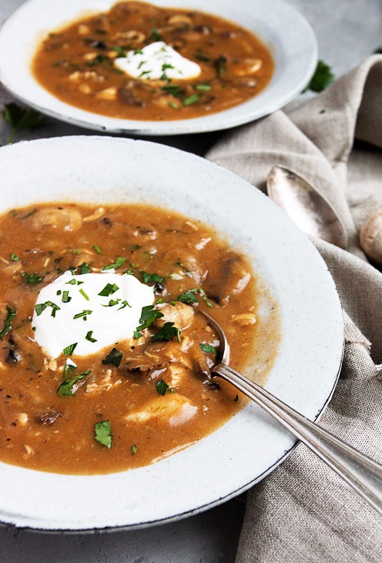 Hungarian Mushroom and Chicken Soup