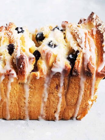 blueberry lemon pullapart bread from above