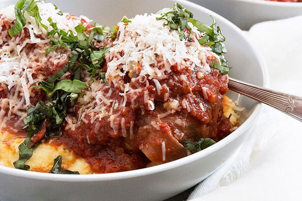 Pork Prosciutto Meatballs and Polenta Seasons and Suppers