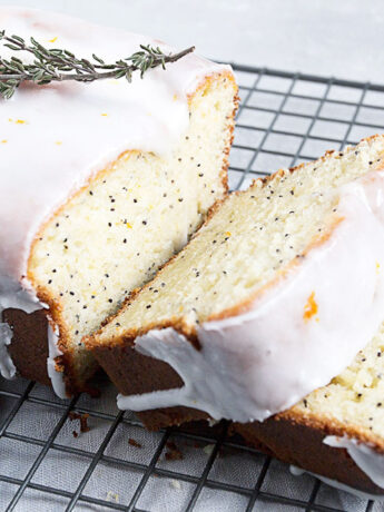 orange poppy seed yogurt loaf sliced