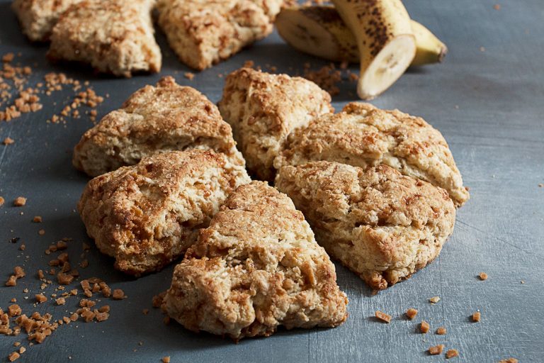 Banana Scones with Toffee Bits