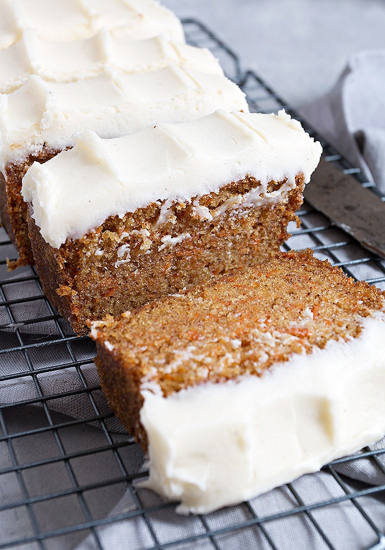 Carrot Cake Loaf with Cream Cheese Frosting