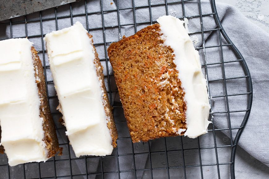 Carrot Cake Loaf with Cream Cheese Frosting Seasons and Suppers