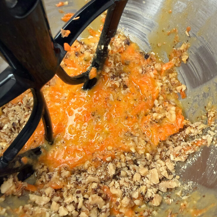 Nuts added to the batter.