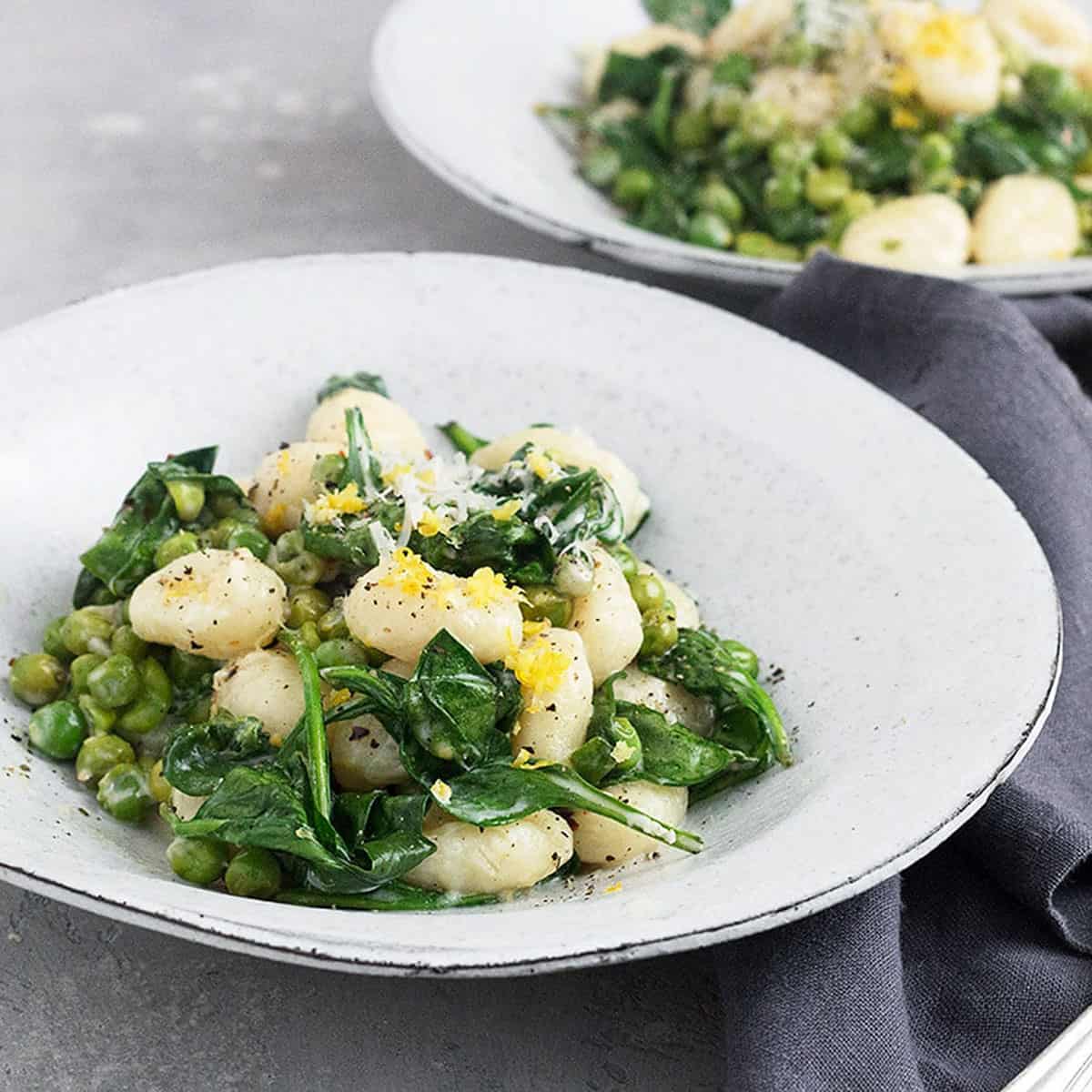 Gnocchi with Peas, Spinach and Lemon Seasons and Suppers