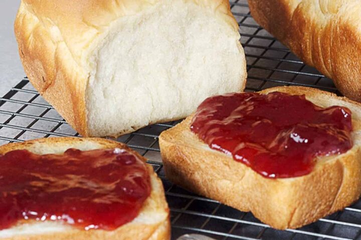 shokupan loaves with toast and jam