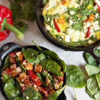 vegetable frittata and roasted in mini skillets