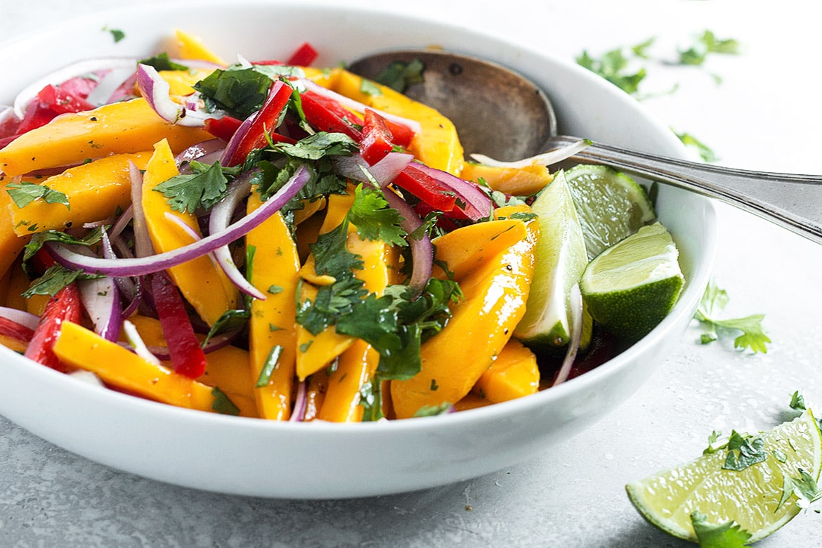 Mango Salad with Zesty Lime Vinaigrette - Seasons and Suppers