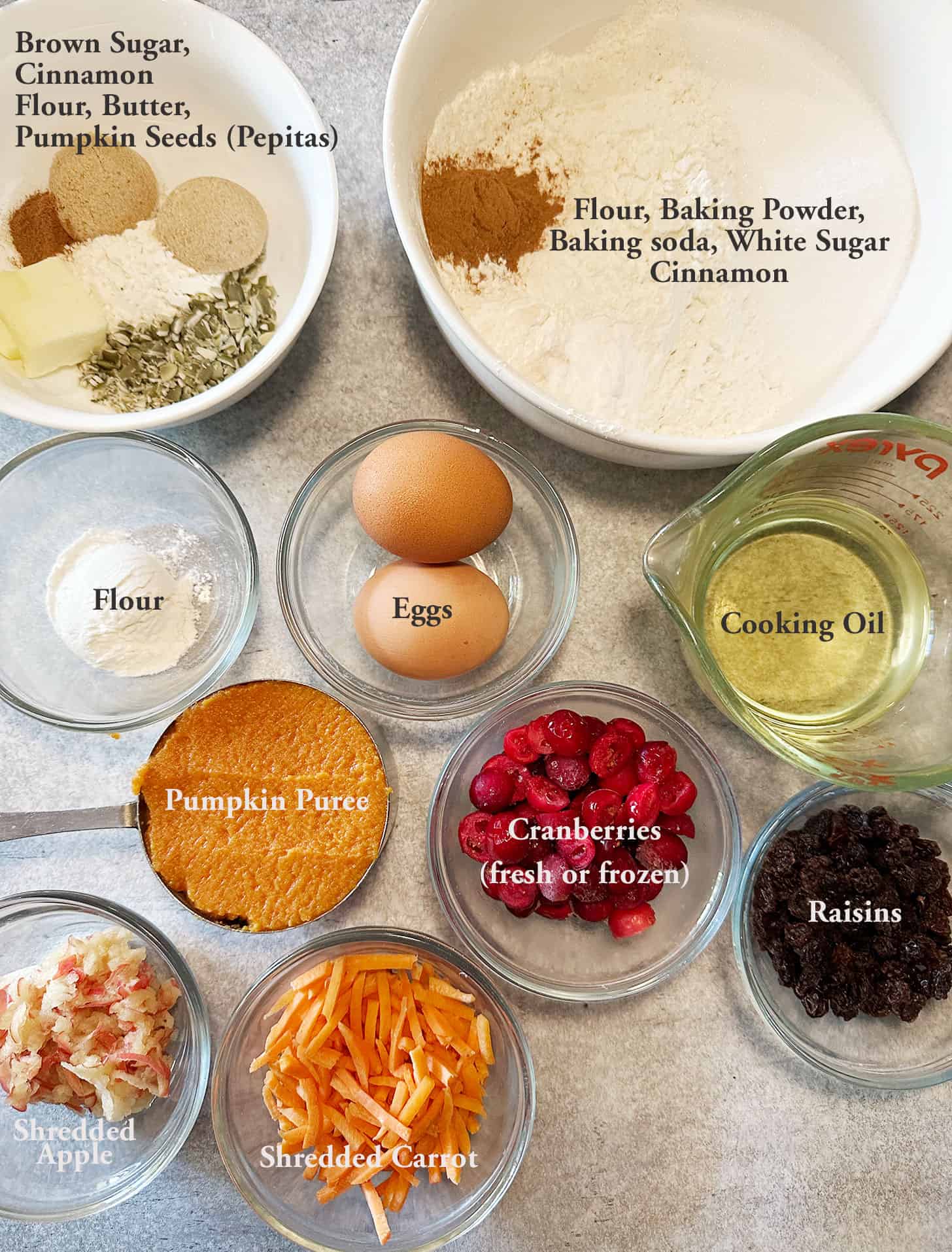 cranberry pumpkin muffins ingredients