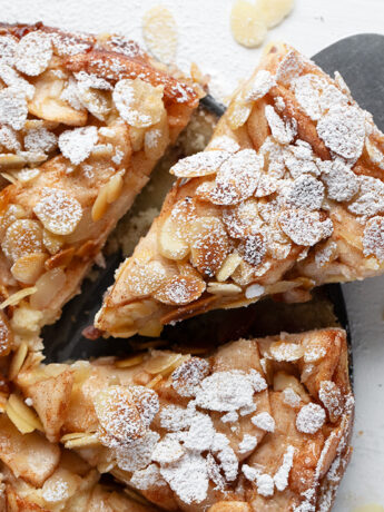 Bavarian apple torte sliced