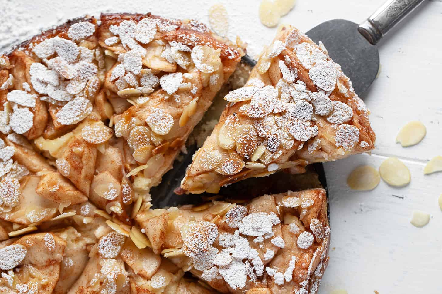 Bavarian apple torte sliced