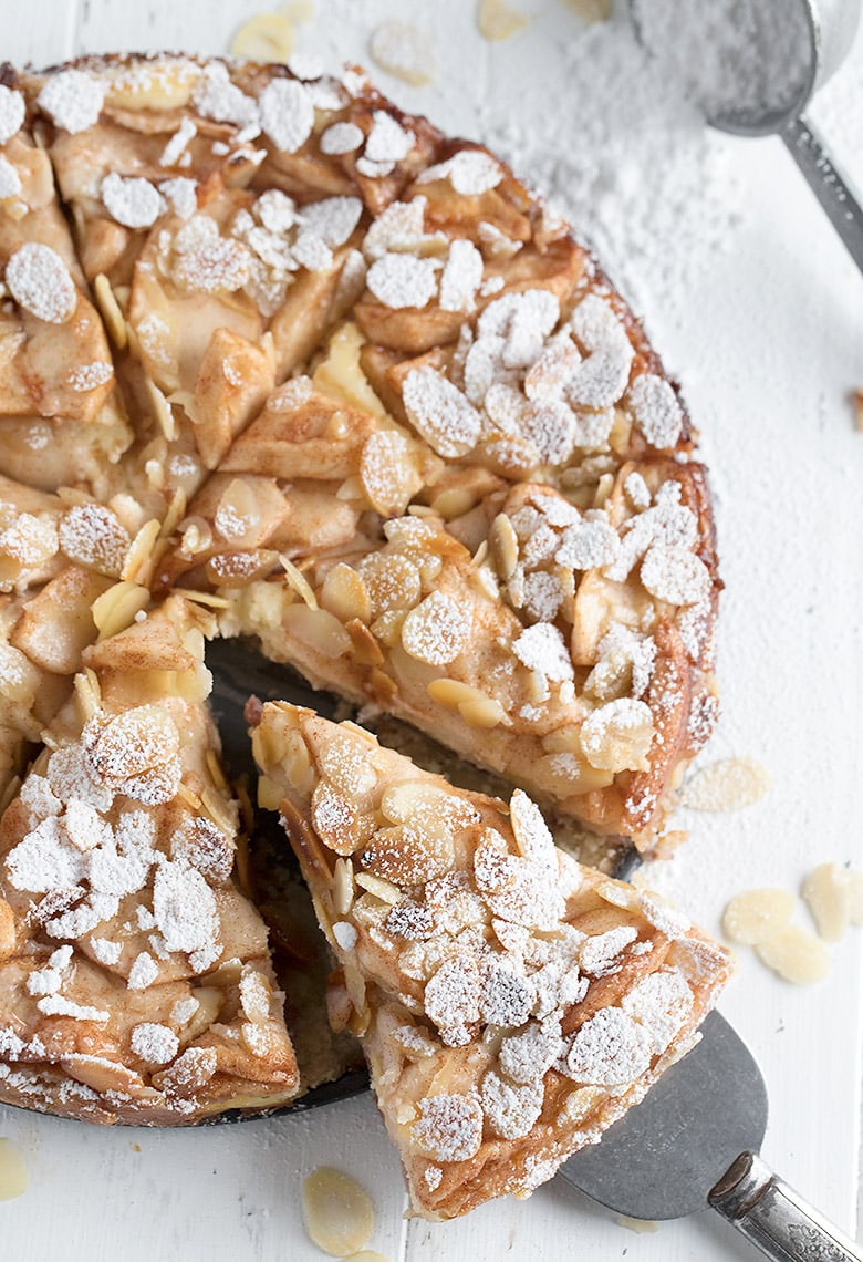 bavarian apple torte sliced