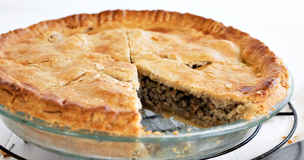 tourtiére sliced