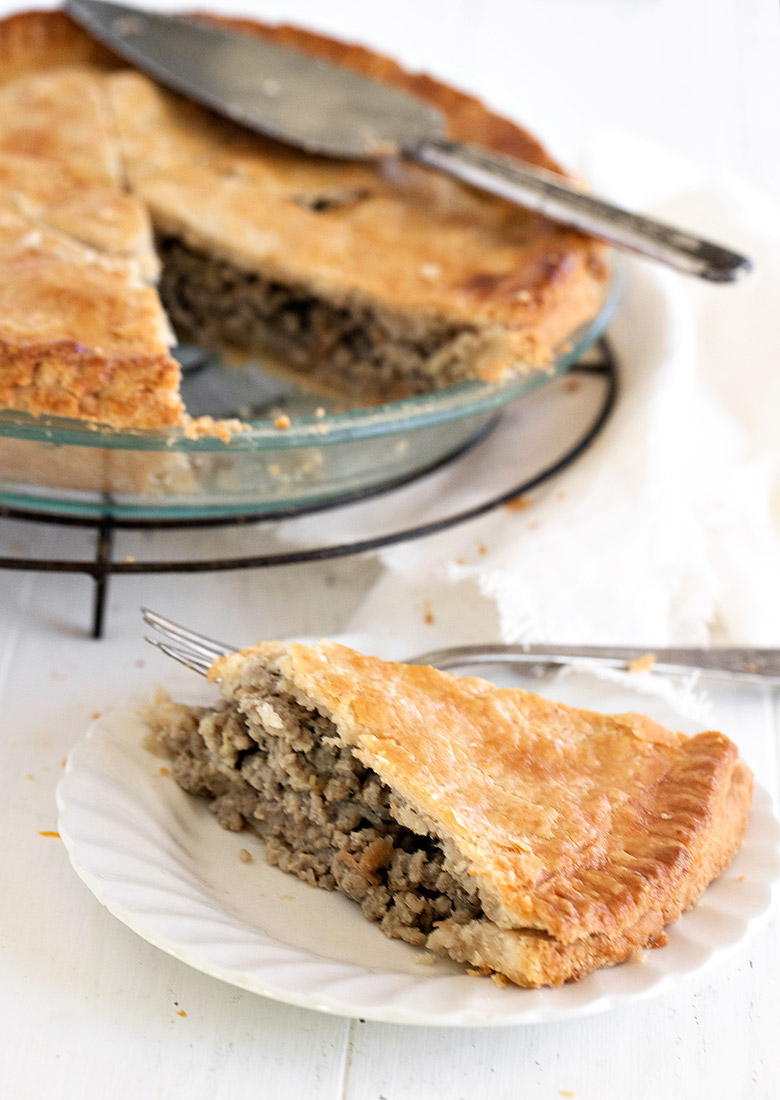 tourtiére sliced