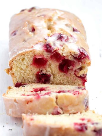 Cranberry orange loaf sliced