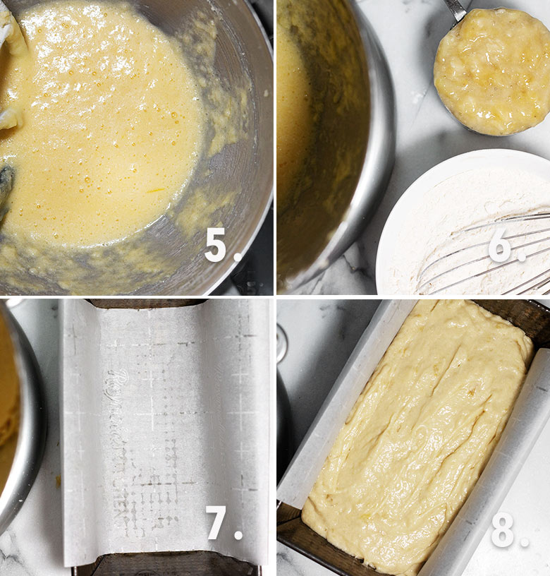 banana bread step-by-step process photos